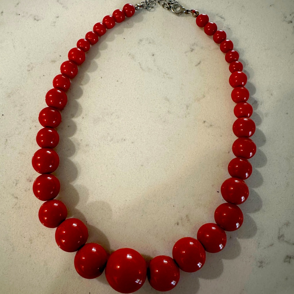 Red choker necklace